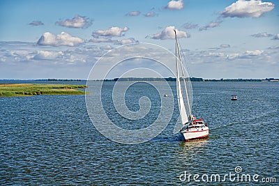 Sailing boat at baltic coast Stock Photo